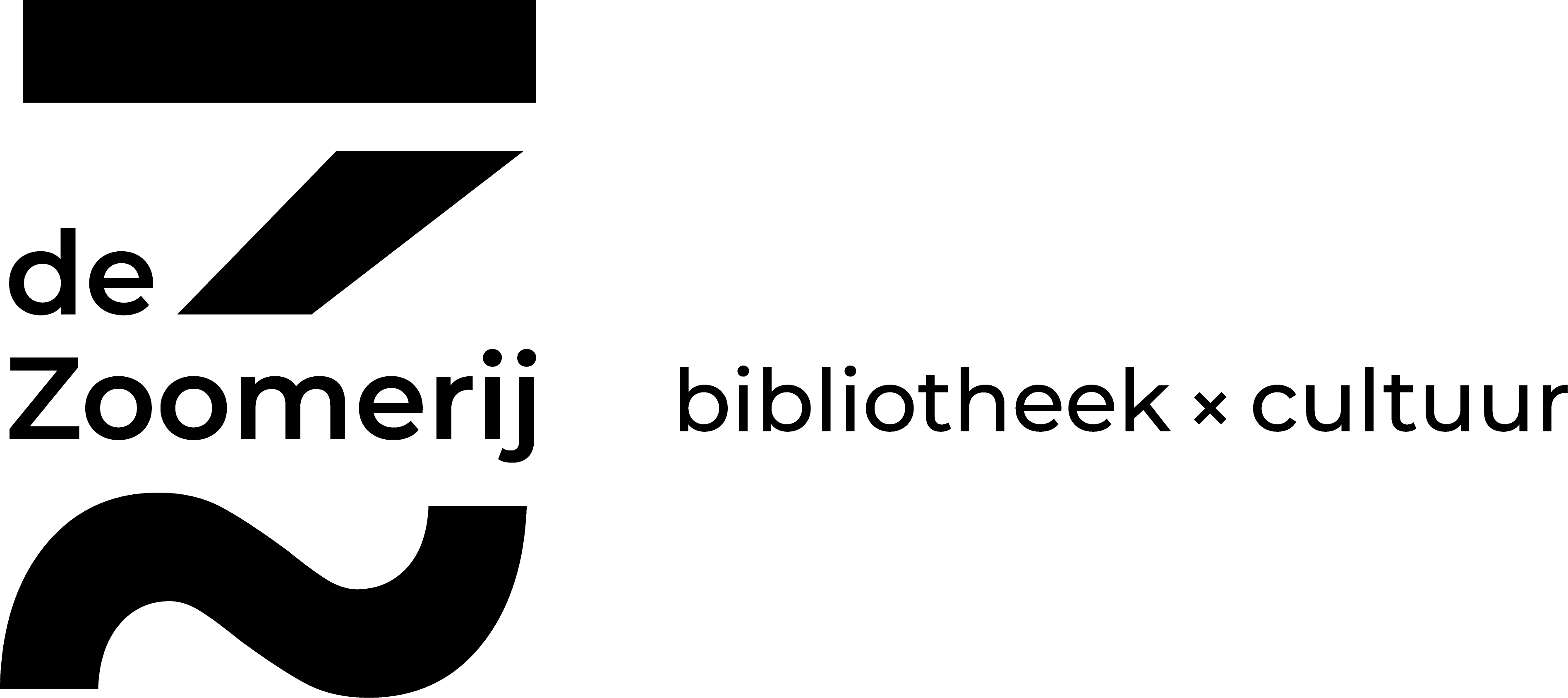 Logo Dezoomerij Zwart Bibliotheek X Cultuur